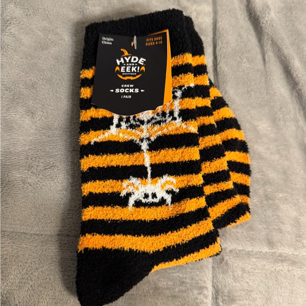 Black and Orange Crew Socks